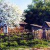 Figuredart Cabane Et Arbres En Fleurs | Paysages