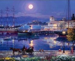 Figuredart Port Et Pleine Lune | Paysages