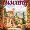 Figuredart Affiche De Voyage Toscane En Fleurs | Affiche Vintage