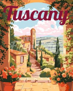 Figuredart Affiche De Voyage Toscane En Fleurs | Affiche Vintage