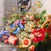 Figuredart Broderie Diamant - Fleurs Et Fruits - Herman Henstenburgh 40X50Cm Toile Tendue Sur Ch00E2Ssis | Broderie Diamant Fleurs