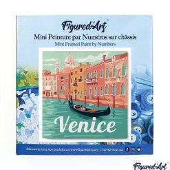 Figuredart Mini Peinture Par Numros 20X20Cm Avec Cadre Gondoles Venise | Paysages