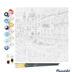 Figuredart Mini Peinture Par Numros 20X20Cm Avec Cadre Gondoles Venise | Paysages