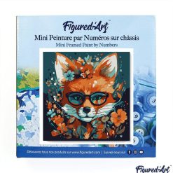 Figuredart Mini Peinture Par Numros 20X20Cm Avec Cadre Renard Fantaisie Et Fleurs | Fleurs