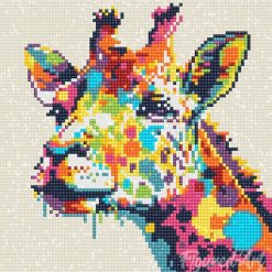 Figuredart Mini Diamond Painting 25X25Cm - Girafe Abstraite Pop Art | Broderie Diamant Animaux