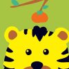 Figuredart Peinture Enfants Tigre Et Fruit | Enfants