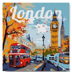 Figuredart Mini Peinture Par Numros 20X20Cm Avec Cadre Big Ben Londres | Paysages