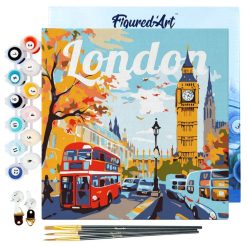 Figuredart Mini Peinture Par Numros 20X20Cm Avec Cadre Big Ben Londres | Paysages