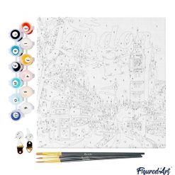 Figuredart Mini Peinture Par Numros 20X20Cm Avec Cadre Big Ben Londres | Paysages