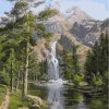 Figuredart Chute D'Eau En Montagne | Paysages