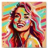 Figuredart Mini Peinture Par Numros 20X20Cm Avec Cadre Blonde Pop Art | Femmes