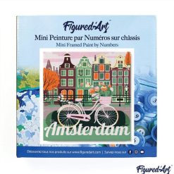 Figuredart Mini Peinture Par Numros 20X20Cm Avec Cadre Vlo Amsterdam | Paysages