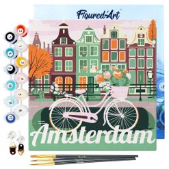 Figuredart Mini Peinture Par Numros 20X20Cm Avec Cadre Vlo Amsterdam | Paysages