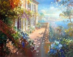 Figuredart Maison Fleurie Sous Le Soleil | Paysages