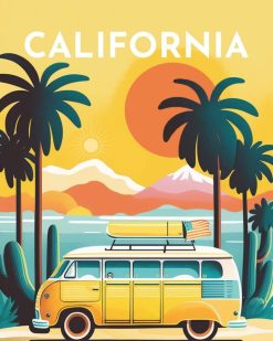 Figuredart Broderie Diamant - Affiche Poster Californie | Broderie Diamant Ville