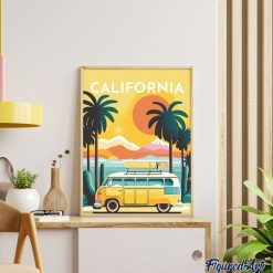 Figuredart Broderie Diamant - Affiche Poster Californie | Broderie Diamant Ville