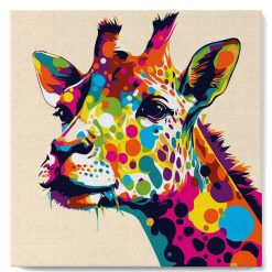 Figuredart Mini Peinture Par Numros 20X20Cm Avec Cadre Girafe Abstraite Pop Art | Pop Art