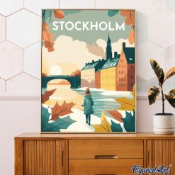 Figuredart Broderie Diamant - Affiche Poster Stockholm | Broderie Diamant Affiche Vintage