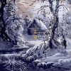 Figuredart Maison Et Rivire En Hiver | Paysages