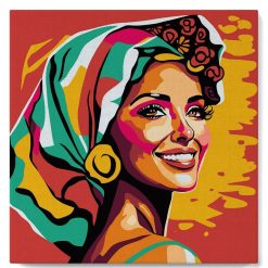 Figuredart Mini Peinture Par Numros 20X20Cm Avec Cadre Femme Exotique Pop Art | Pop Art