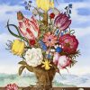 Figuredart Broderie Diamant - Bouquet De Fleurs - Ambrosius Bosschaert 40X50Cm Toile Tendue Sur Ch00E2Ssis | Broderie Diamant Reproduction D'Oeuvres