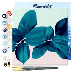 Figuredart Mini Peinture Par Numros 20X20Cm Avec Cadre Feuillage | Fleurs