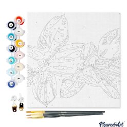 Figuredart Mini Peinture Par Numros 20X20Cm Avec Cadre Feuillage | Fleurs