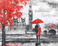 Figuredart Parapluie Rouge Londres | Romantique