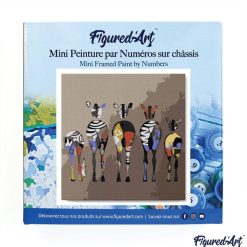 Figuredart Mini Peinture Par Numros 20X20Cm Avec Cadre Zbres De Dos | Animaux