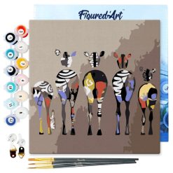 Figuredart Mini Peinture Par Numros 20X20Cm Avec Cadre Zbres De Dos | Animaux